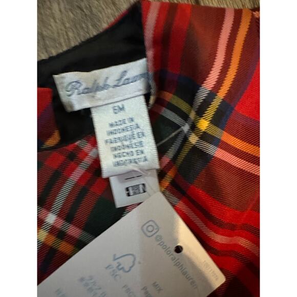 NWT Ralph Lauren Baby Girl's Plaid Print Fit & Flare Dress 2 Pec Set Size 6 M - Picture 9 of 14
